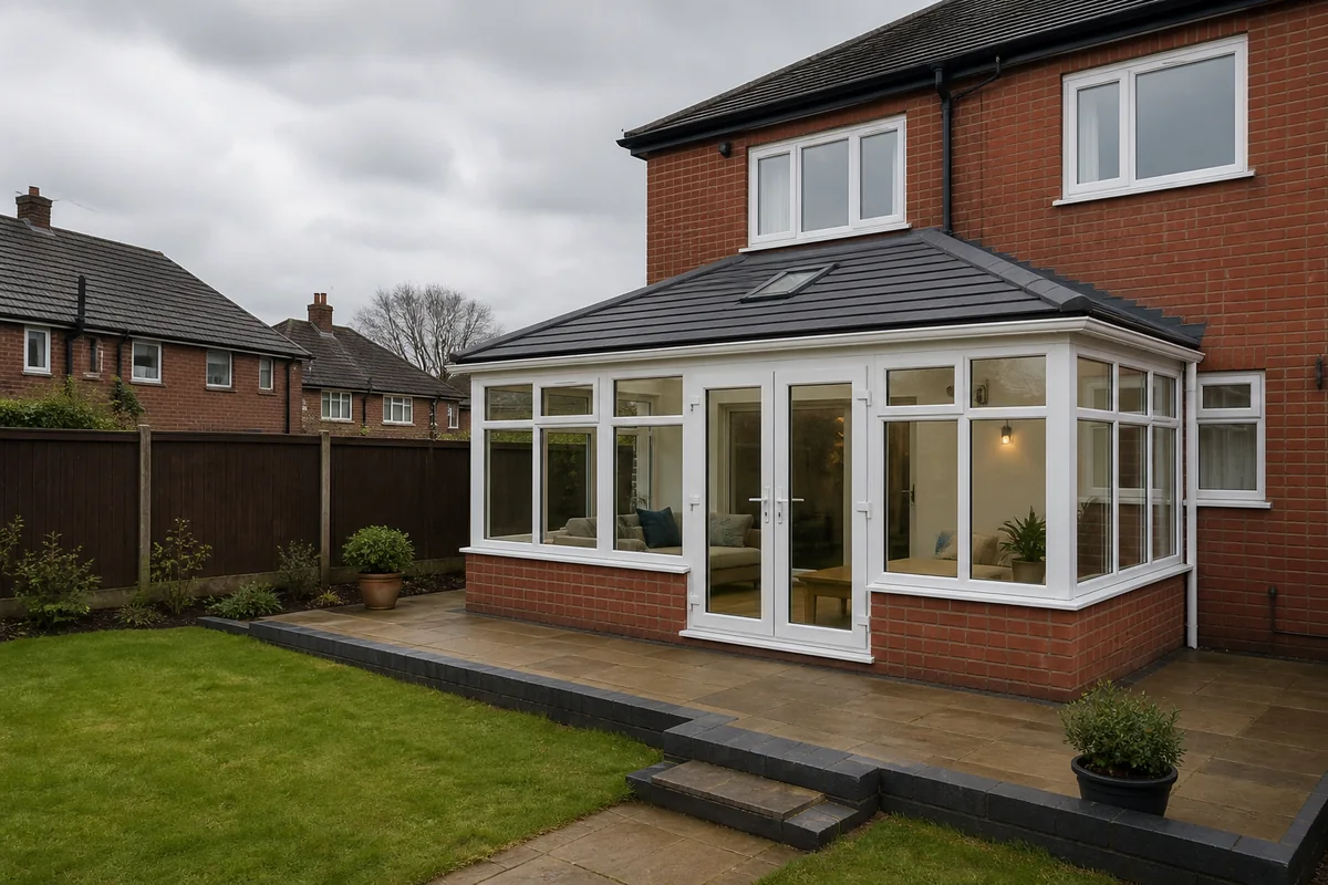 Illustrative completed UK conservatory warm roof