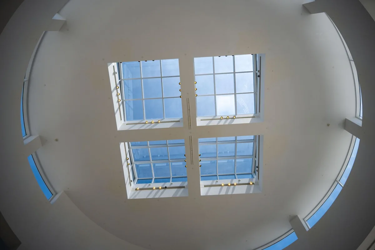 Finished insulated ceiling and roof-light detail