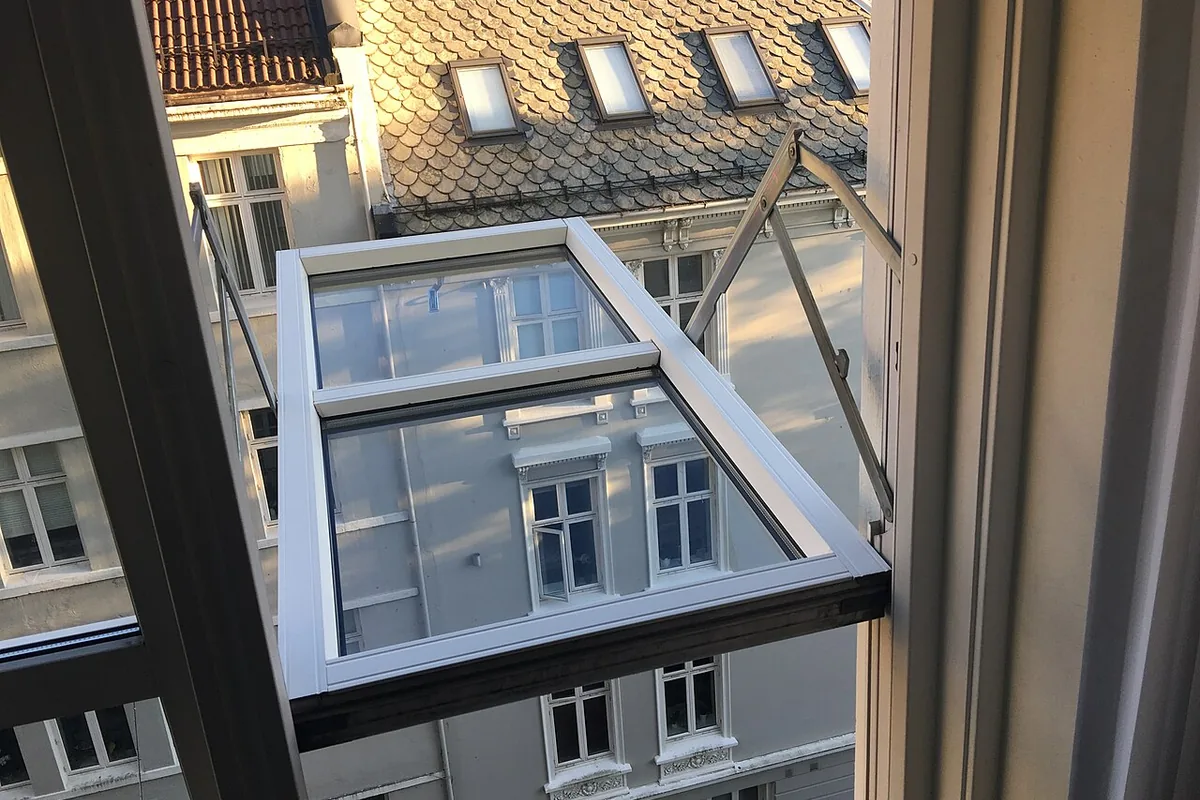 Tilt and turn window opened inward